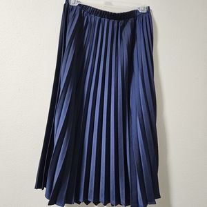 $5 WHEN BUNDLED 🍇 SOLITATIRE EUC Navy Blue Midi Acordian Skirt